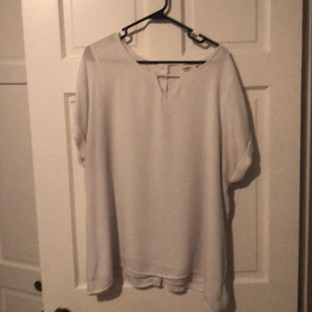 White Blouse with Button Down Back